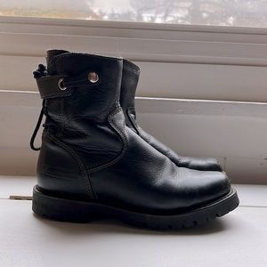 Element Black Leather Combat Moto Boots